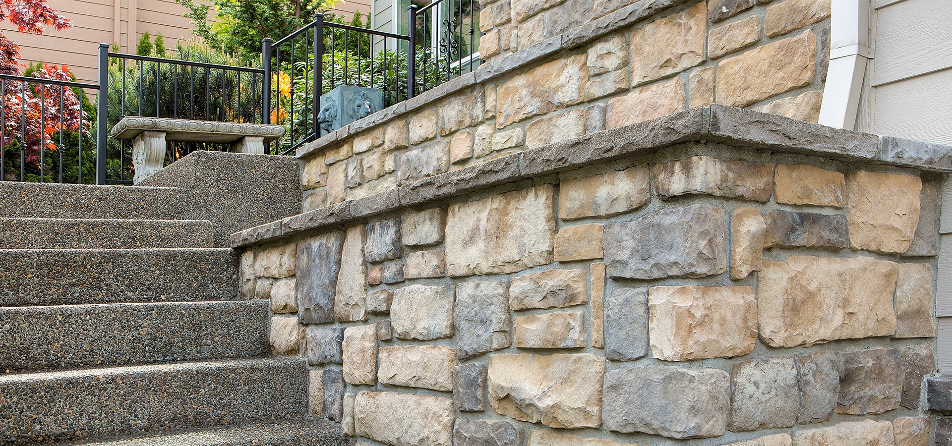 new masonry steps and landing