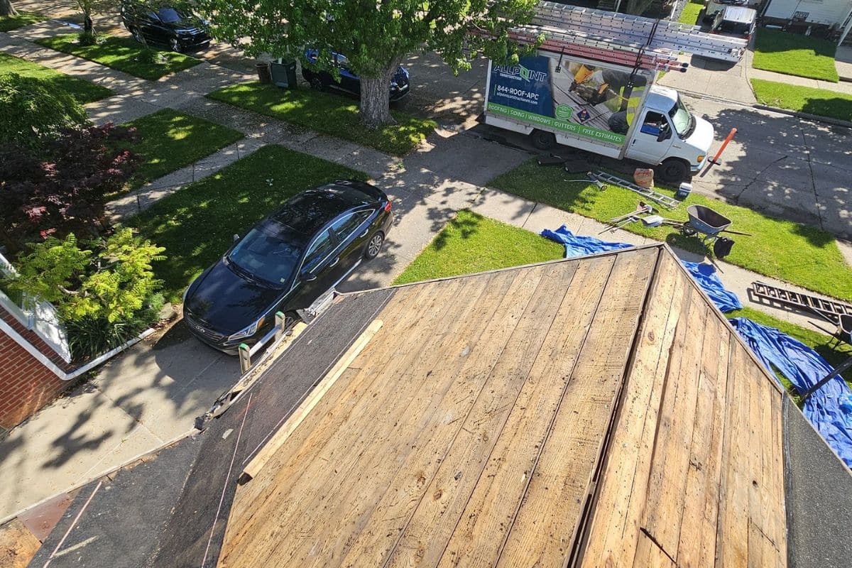 Aerial roof overview used by contractors to measure accurately and account for pitch, complexity, and layout