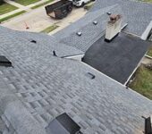 Overhead view of roofing project by AllPoint Construction