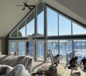 Interior view of large window wall installed by AllPoint Construction